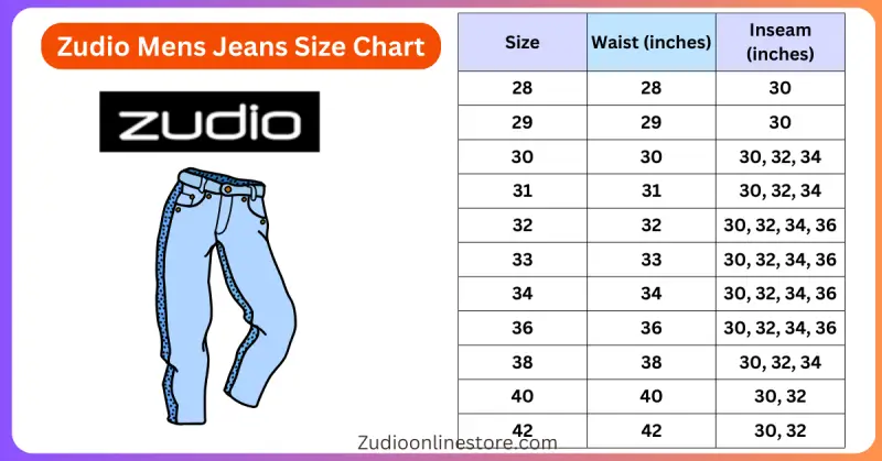 Men's Trouser & Jeans Size Chart