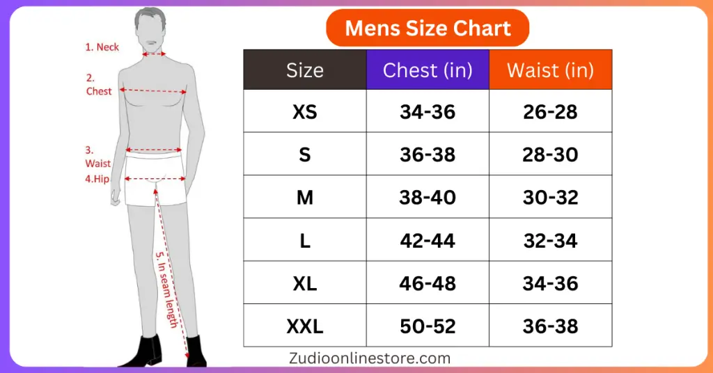 Men's Clothing Size Chart