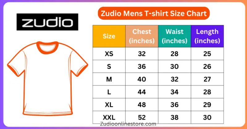 T-Shirt Size Chart for Men